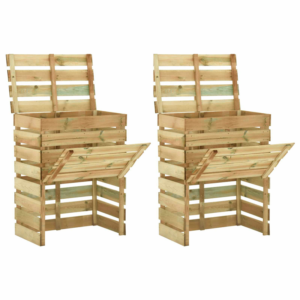 Rácsos Kerti Komposztáló 2 pcs Zöld 110 x 58 x 113 cm