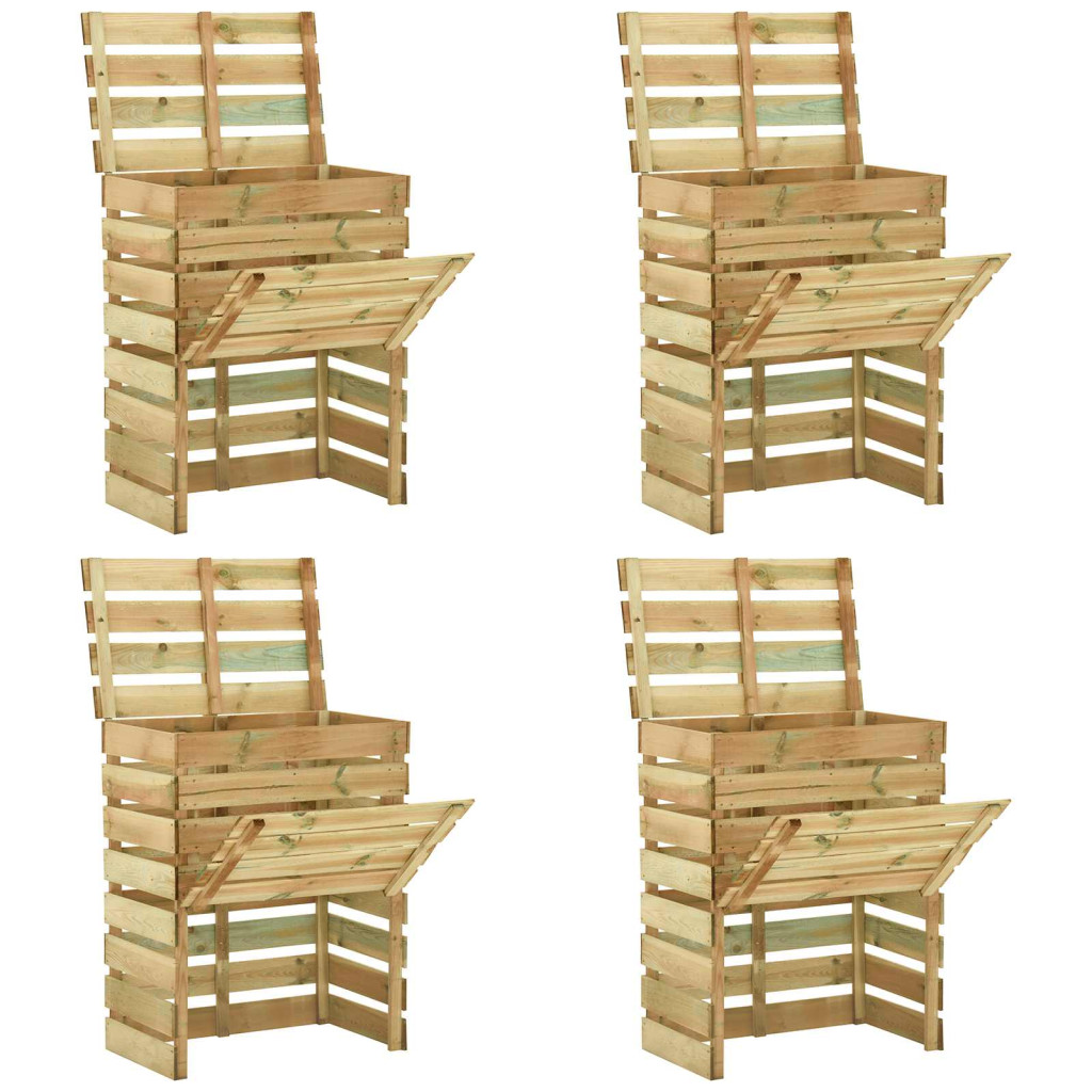 Rácsos Kerti Komposztáló 4 pcs Zöld 110 x 58 x 113 cm