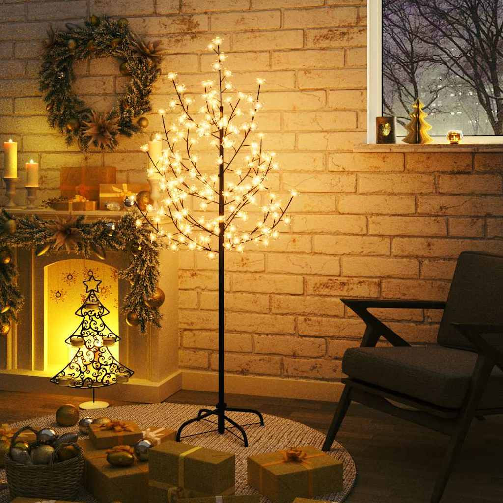 LED-es cseresznyevirágfa 120 meleg fehér LED-del 150 cm