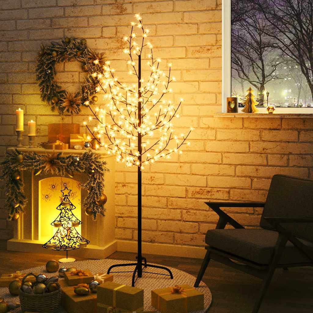 LED-es cseresznyevirágfa 200 meleg fehér LED-del 180 cm