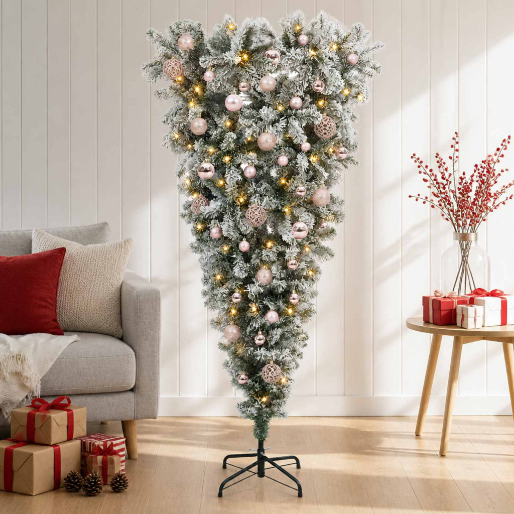 Felfordított Műfenyő Karácsonyfá 150 cm 150 LED Meleg fehér