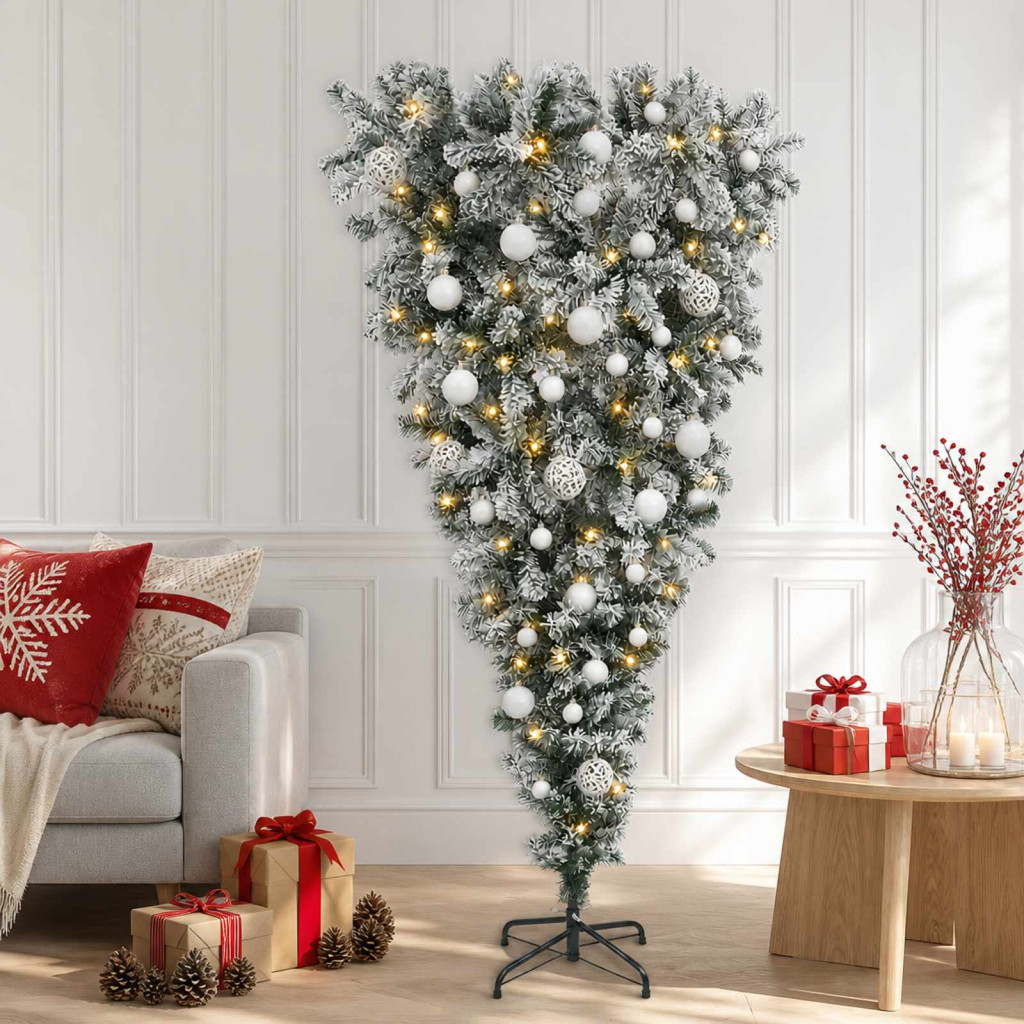 Felfordított Műfenyő Karácsonyfá 150 cm 150 LED Meleg fehér
