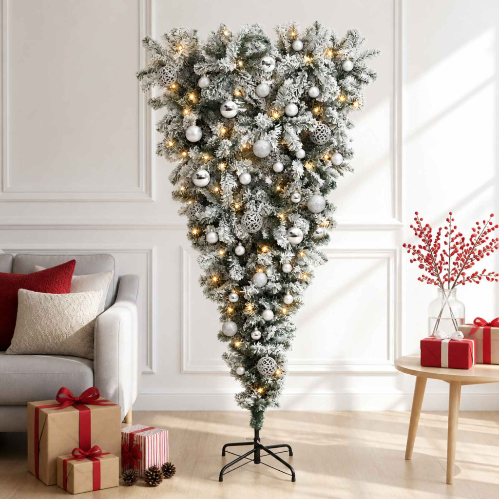 Felfordított Műfenyő Karácsonyfá 150 cm 150 LED Meleg fehér