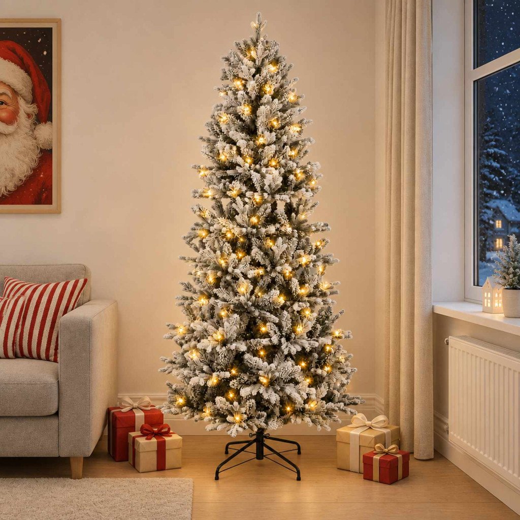 Műanyag Hajtogatós Karácsonyfa 150 cm 150 LED Meleg fehér