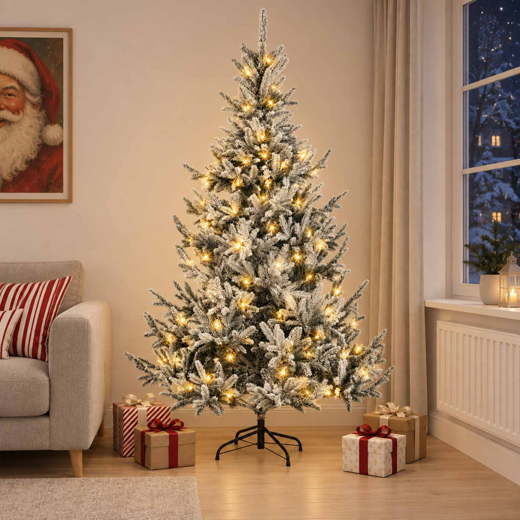 Műanyag Hajtogatós Karácsonyfa 120 cm 150 LED Meleg fehér