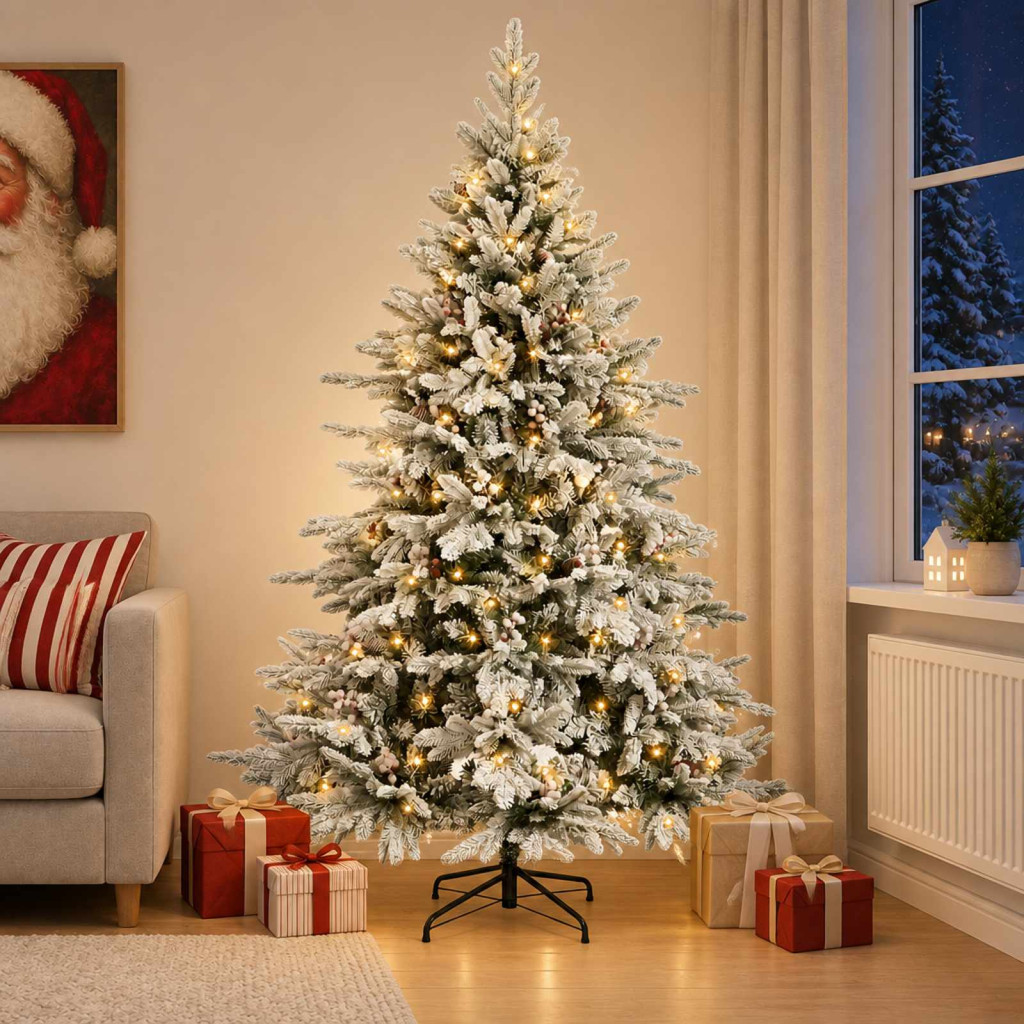 Műanyag Hajtogatós Karácsonyfa 180 cm 300 LED Meleg fehér