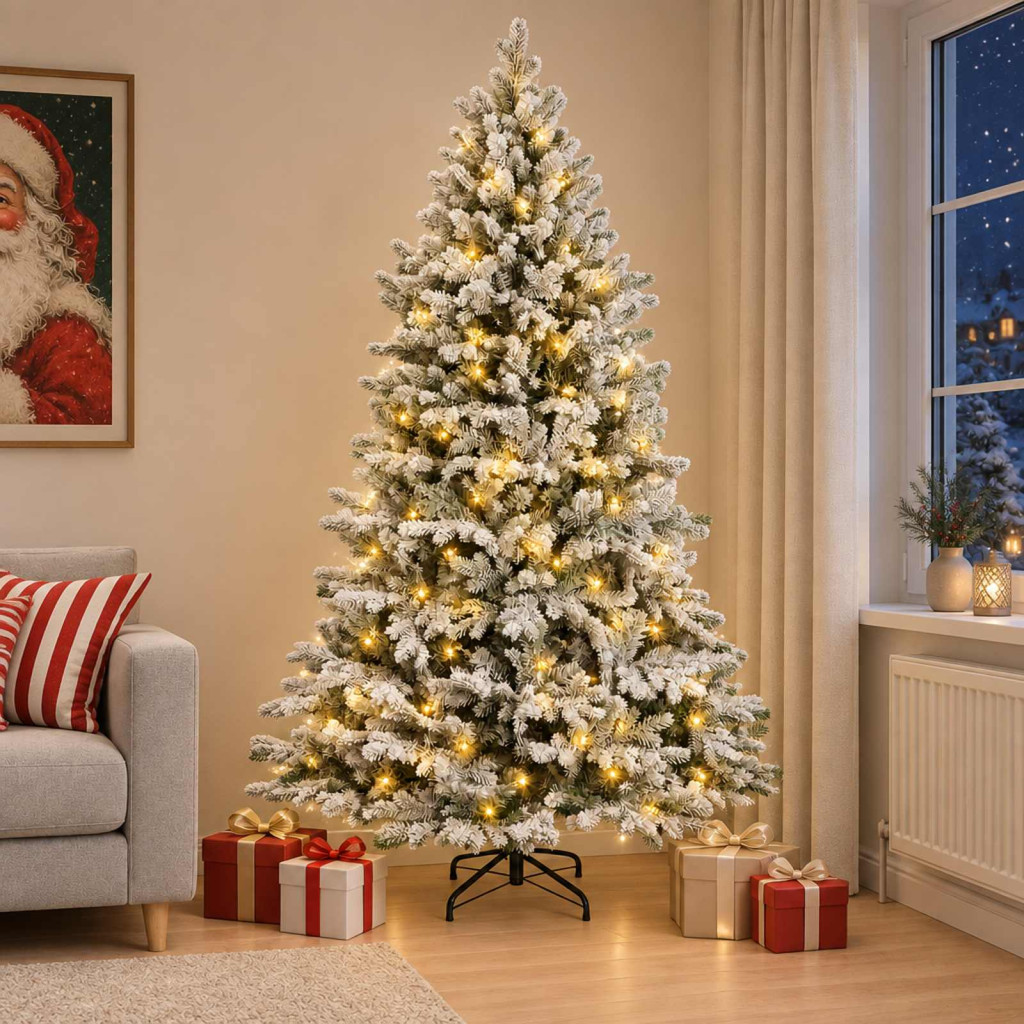 Műanyag Hajtogatós Karácsonyfa 180 cm 300 LED Meleg fehér