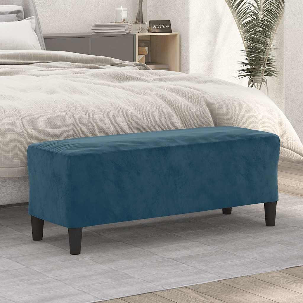 Kék bársony pad 100 x 35 x 41 cm