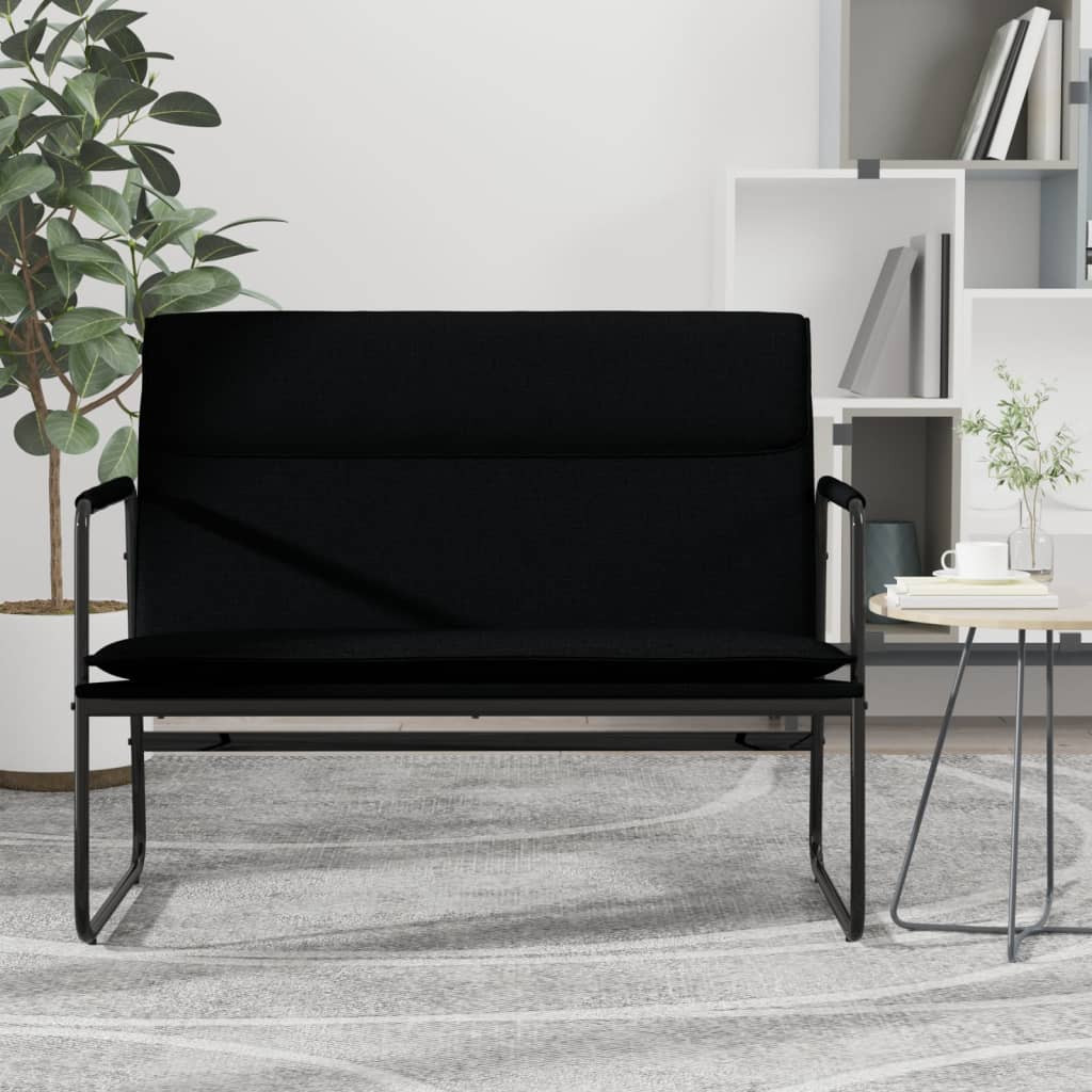 Fekete szövet pad 100 x 64 x 80 cm