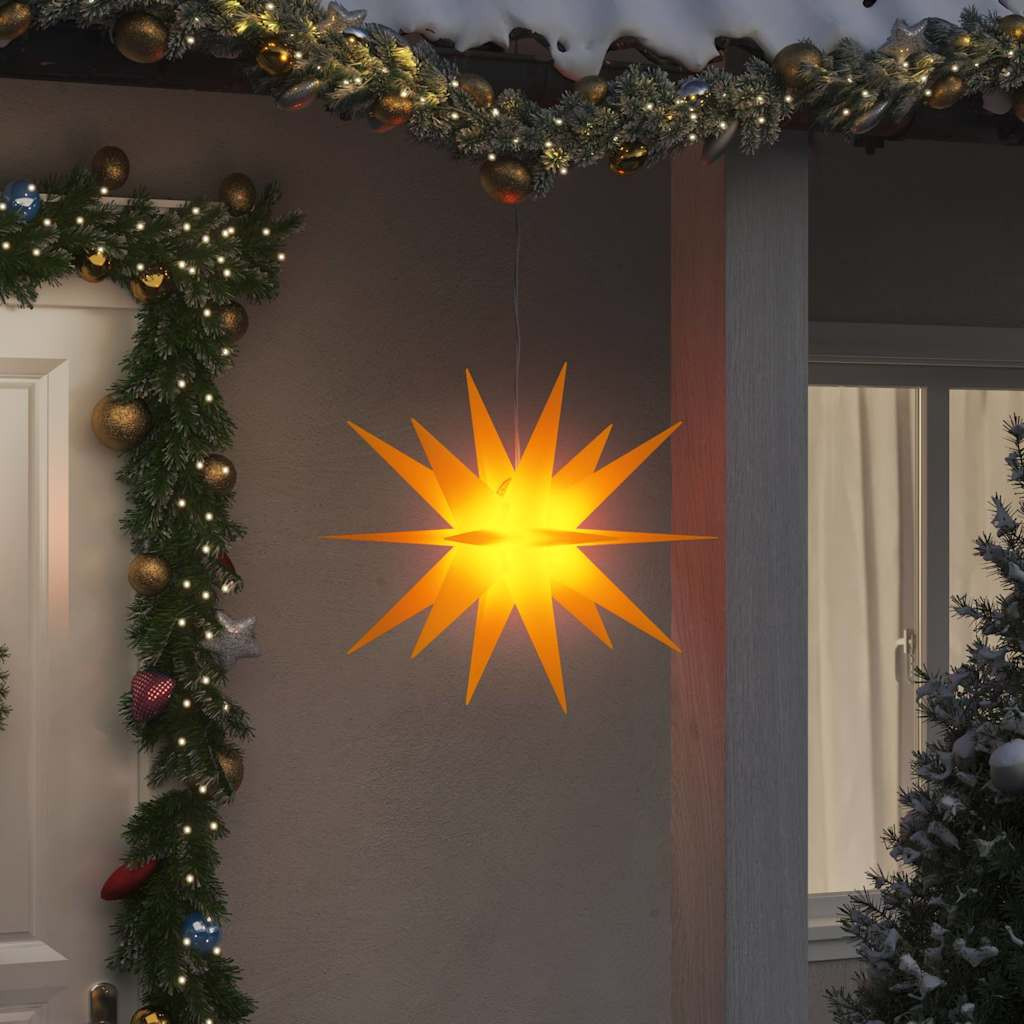 Összecsukható sárga karácsonyi LED-csillag 57 cm
