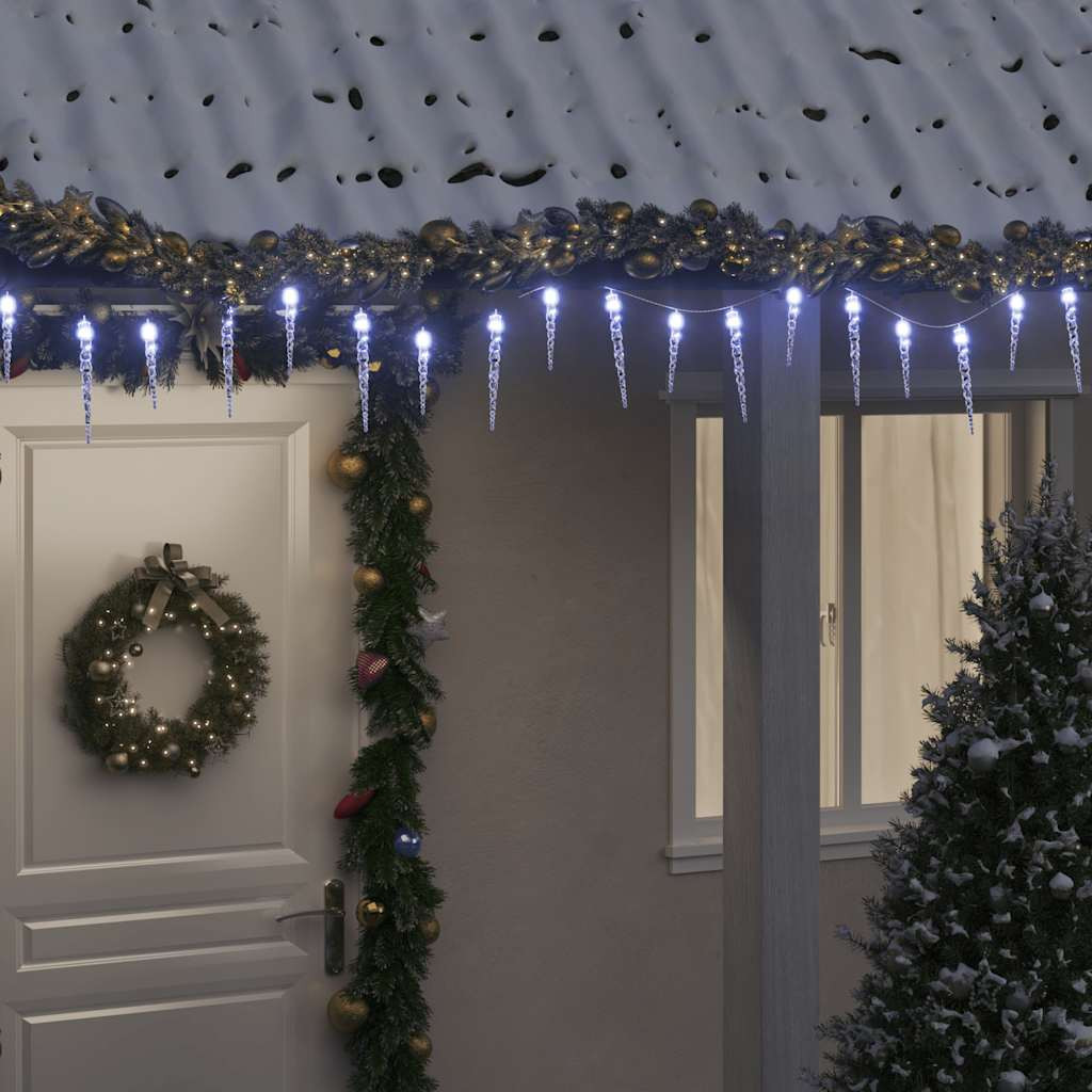 Karácsonyi jégcsapfény 200 LED hideg fehér 20 m akril PVC
