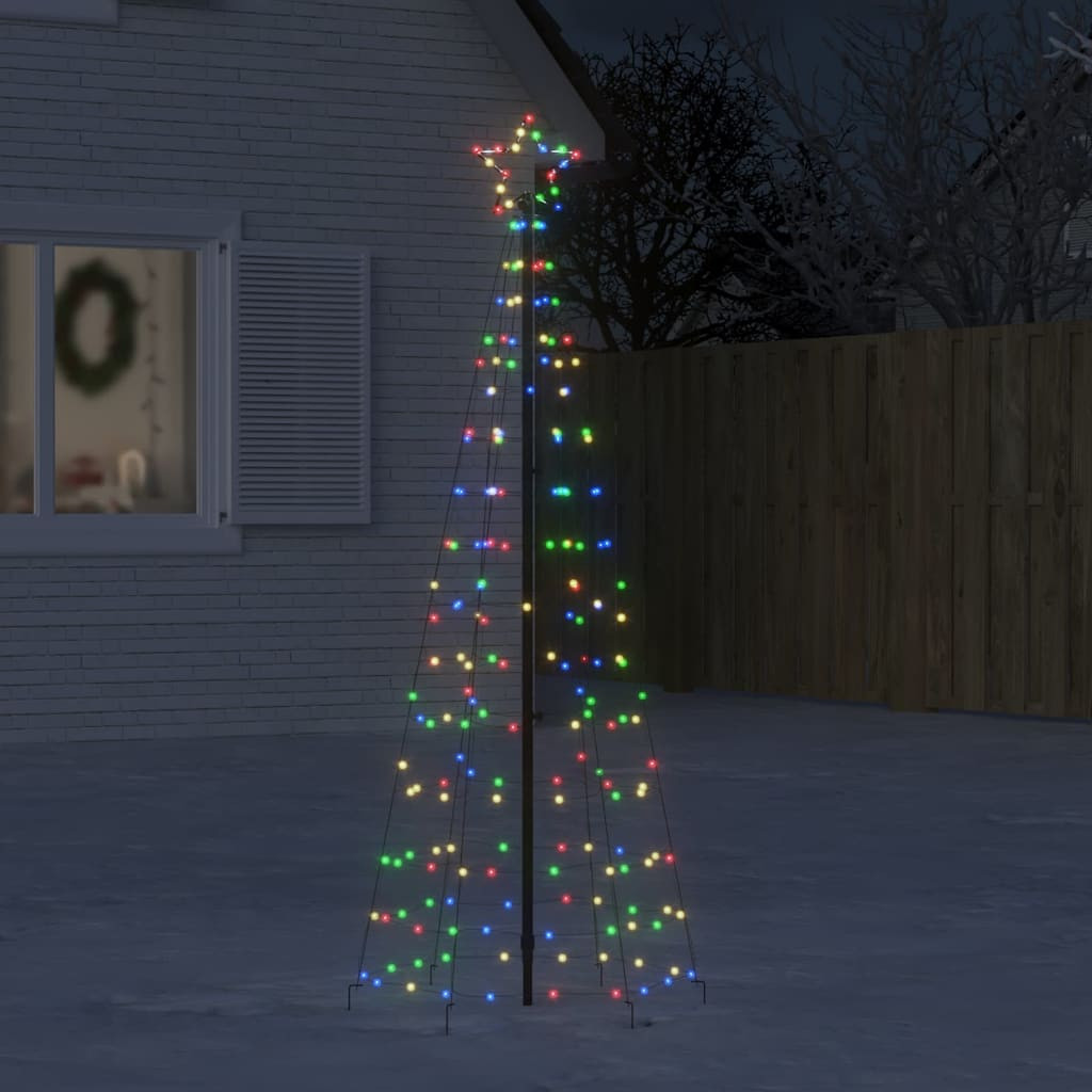 Színes LED karácsonyfa tüskékkel 220 LED 180 cm