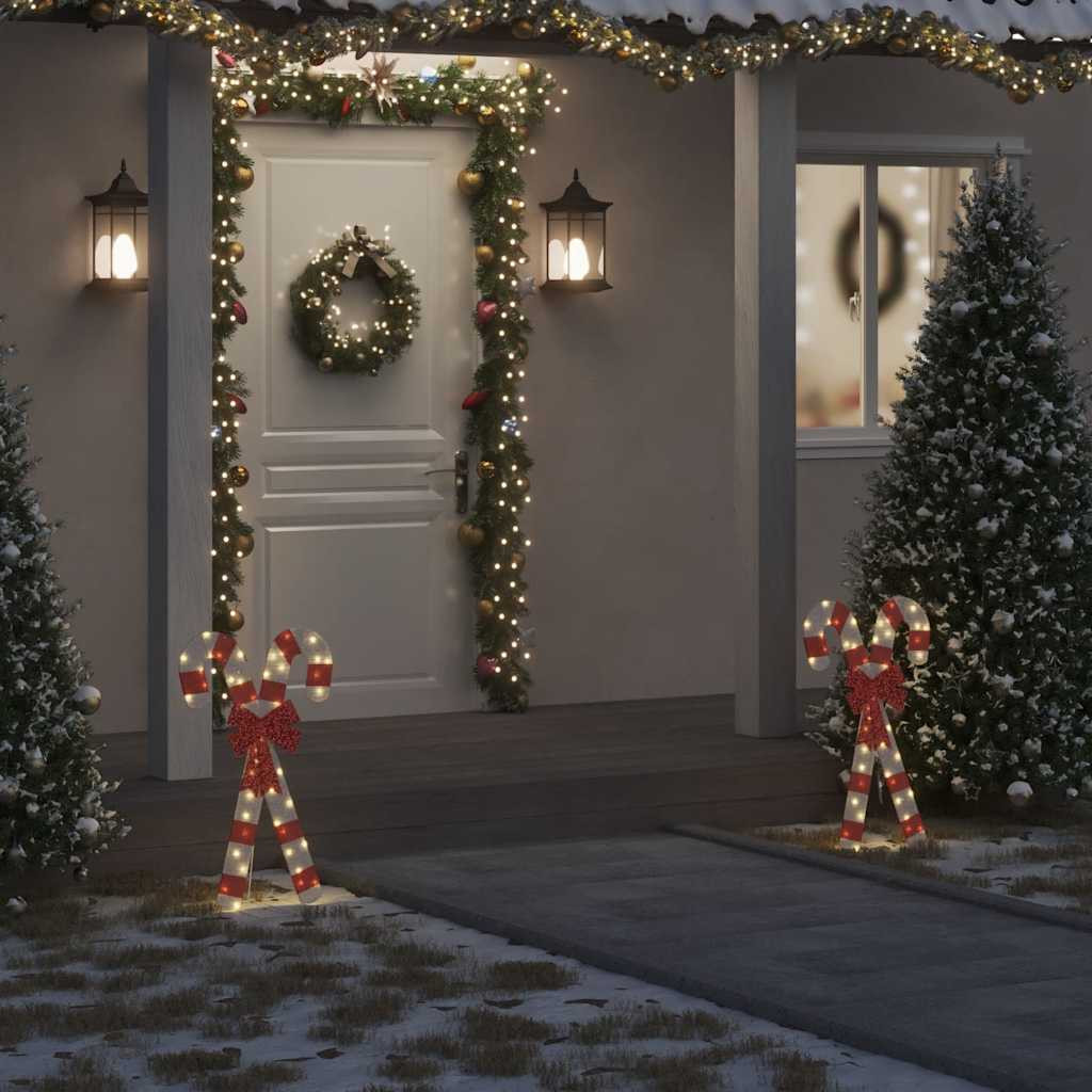 Meleg fehér karácsonyi dekoráció Candy Cane 50 LED