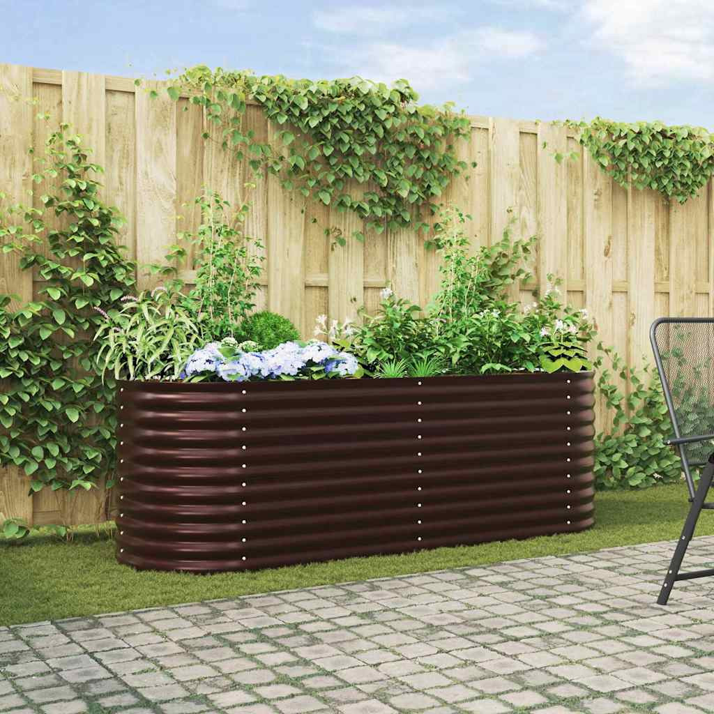 vidaXL magaságyás, barna, 240 x 80 x 81 cm, acél
