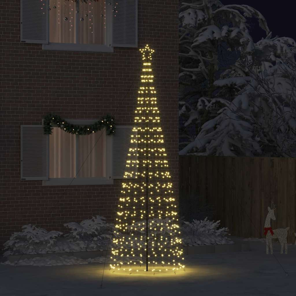 LED Karácsonyi Fenyő EKENAS 400 cm 800 LED Meleg fehér Acél