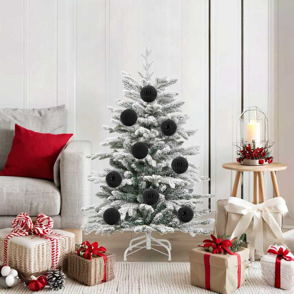 Karácsonyi Díszszett XL 15 db Fekete Ø 10 cm Műanyag