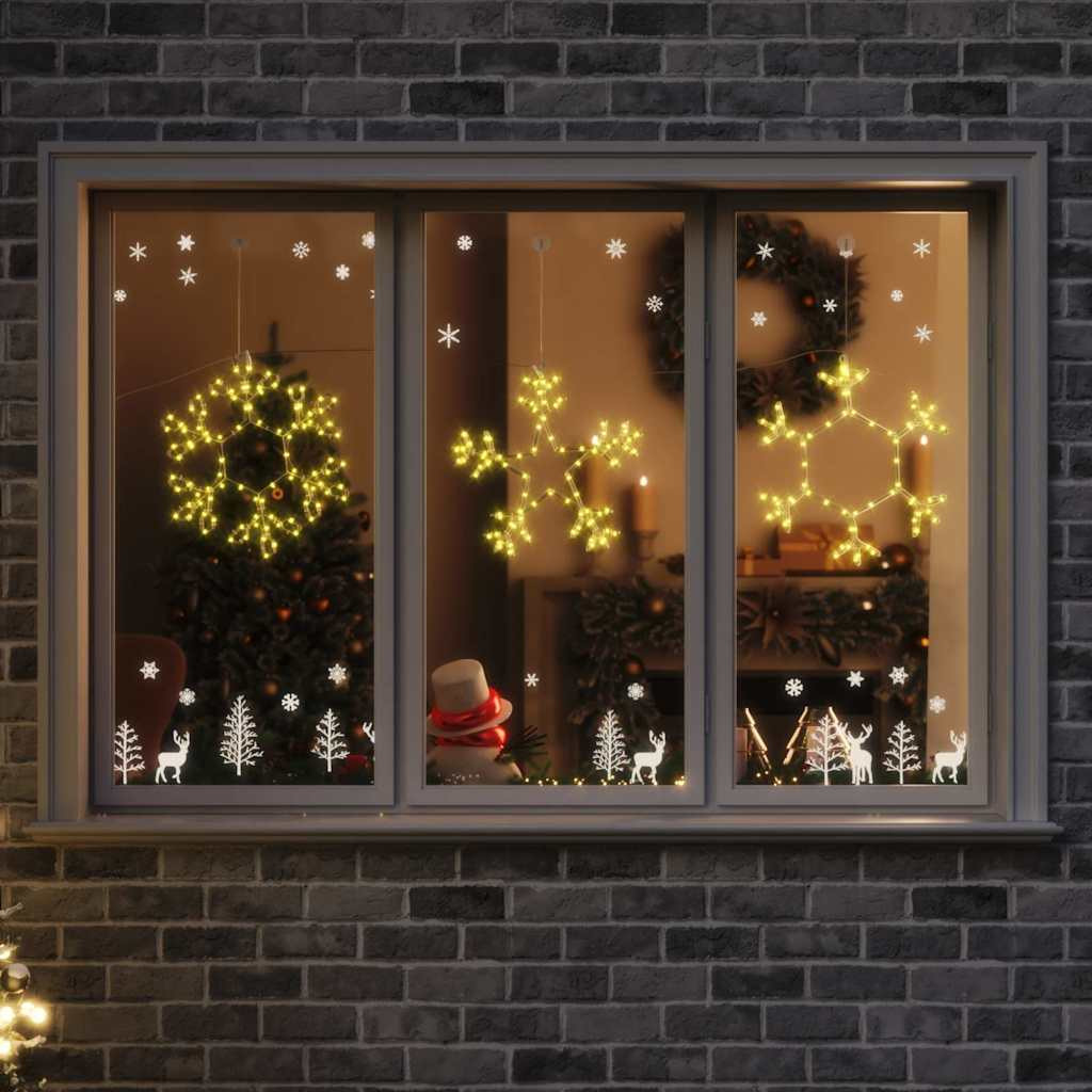 Karácsonyi Hópehely 252 LED Meleg fehér 44,5 x 38 cm PVC
