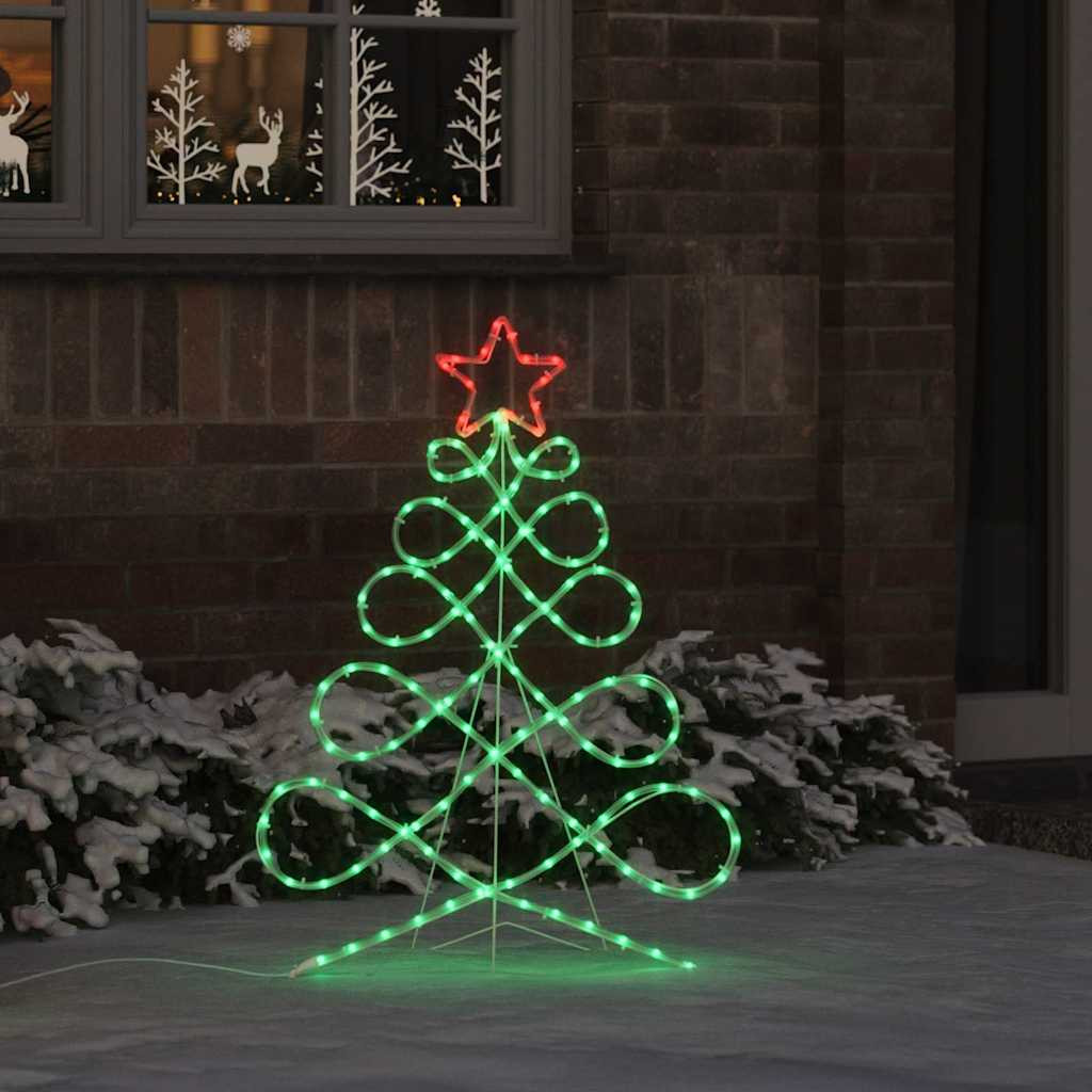Karácsonyi Fa Forma Világítás 144 LED Sokszínű 78 x 58 cm PVC