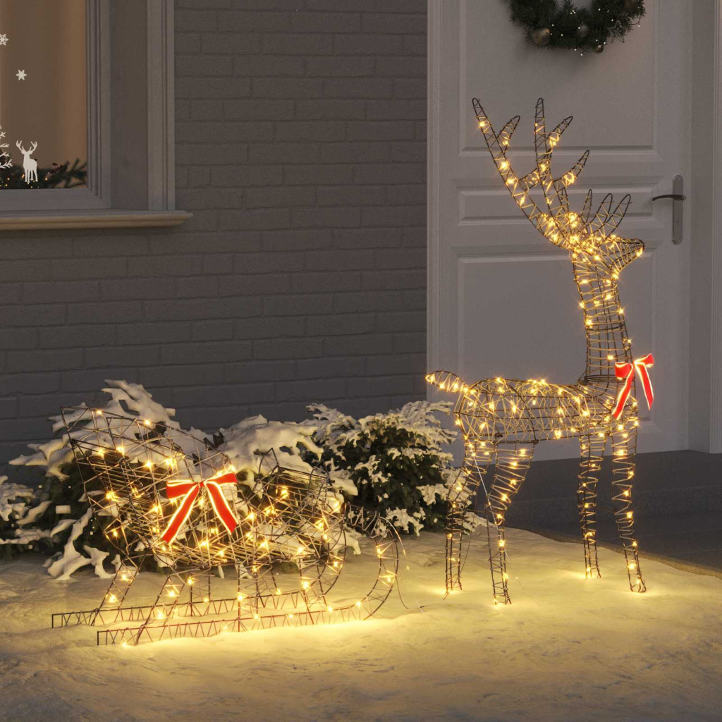 Rénszarvas húzta szán LOVIISA 2 db 200 LED Meleg fehér