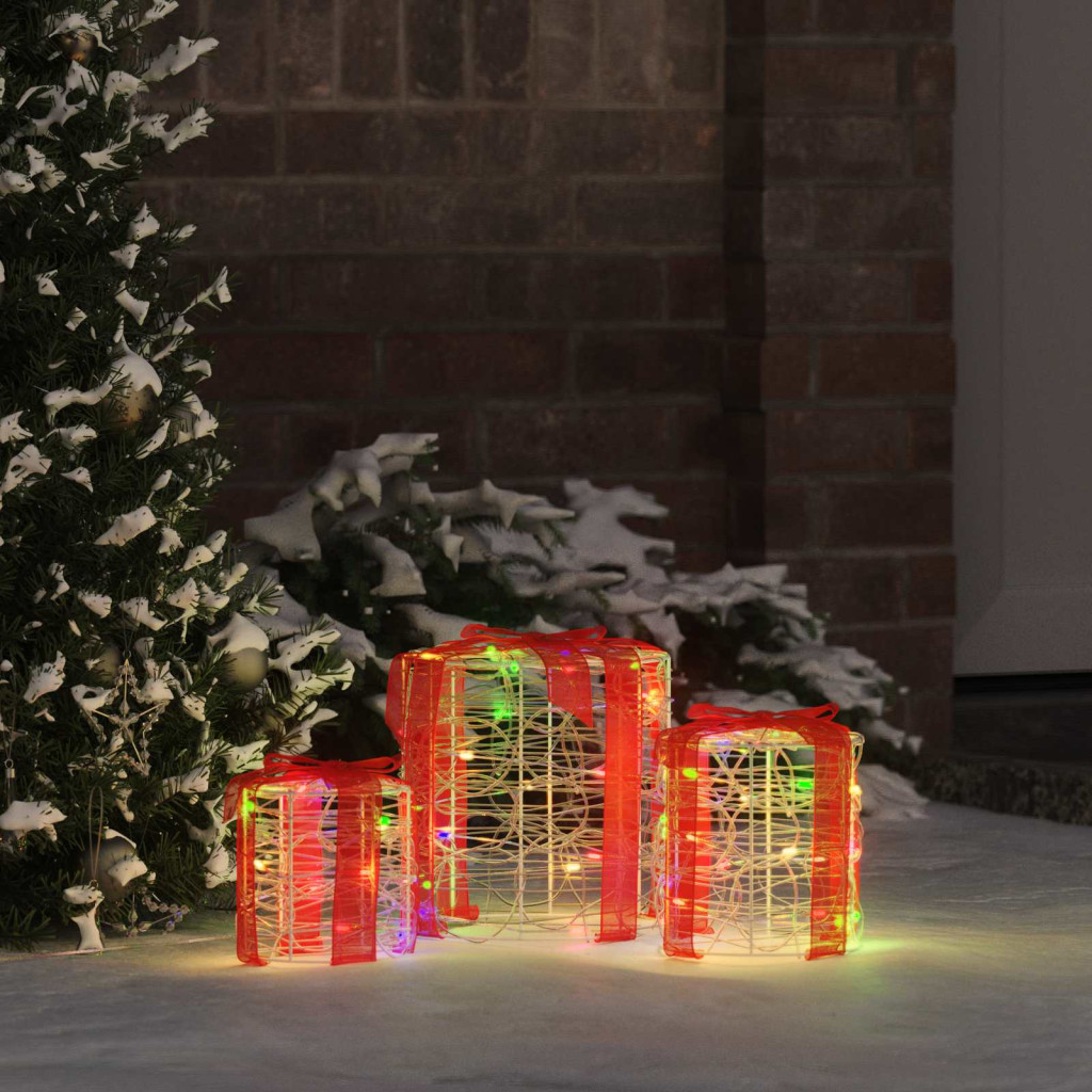 Ajándéktáska Díszítés 3 db 60 LED színes 20 x 20 x 21 cm Akril