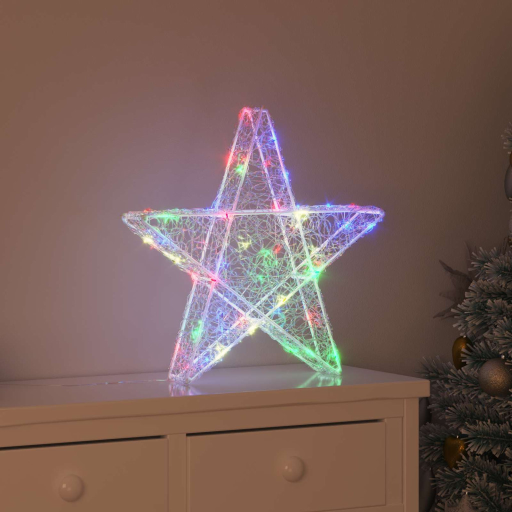 3D Csillag 50 LED Sokszínű 55 x 53.5 x 10 cm Akril