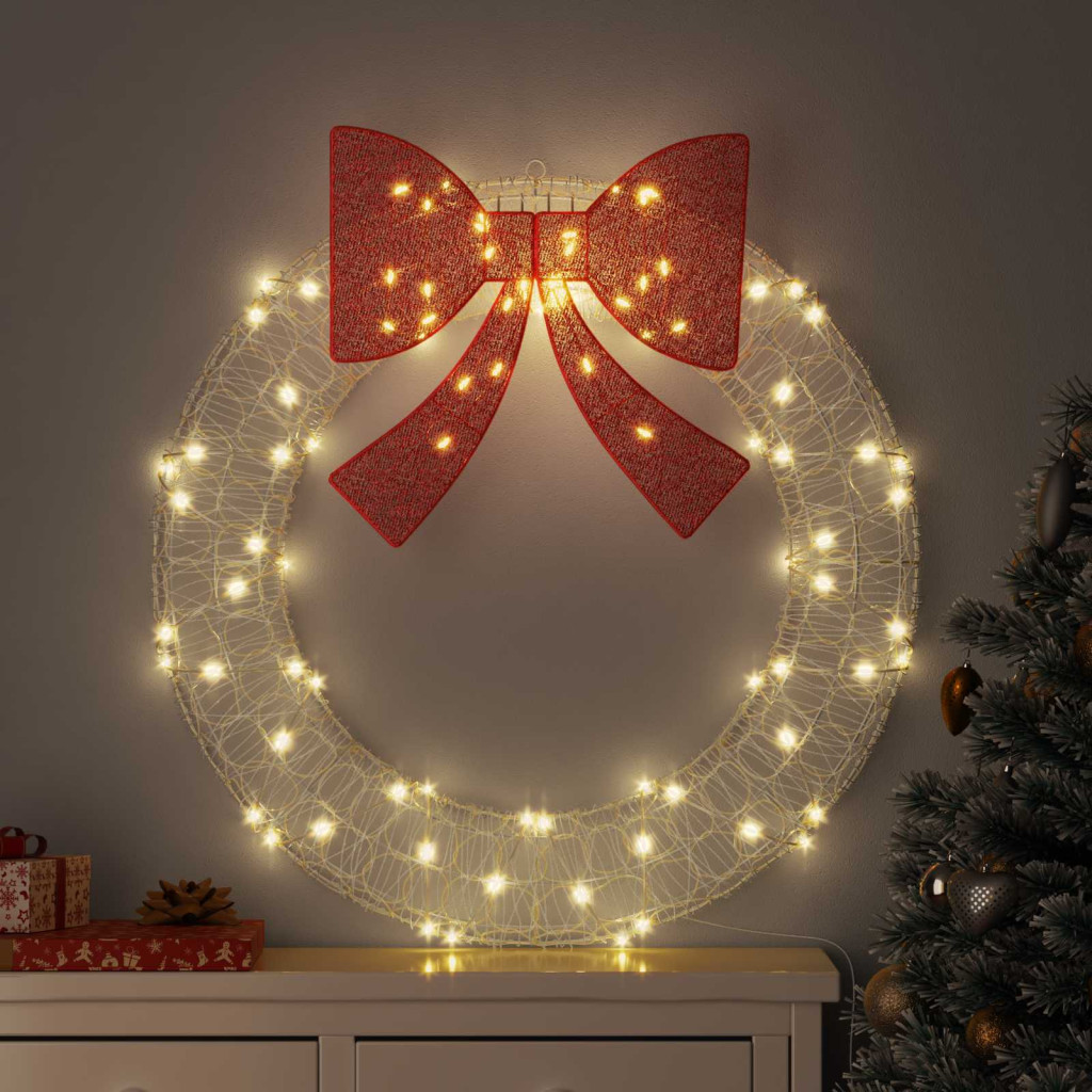 Koszorú 80 LED Meleg fehér 92 x 92 x 9,5 cm Akril