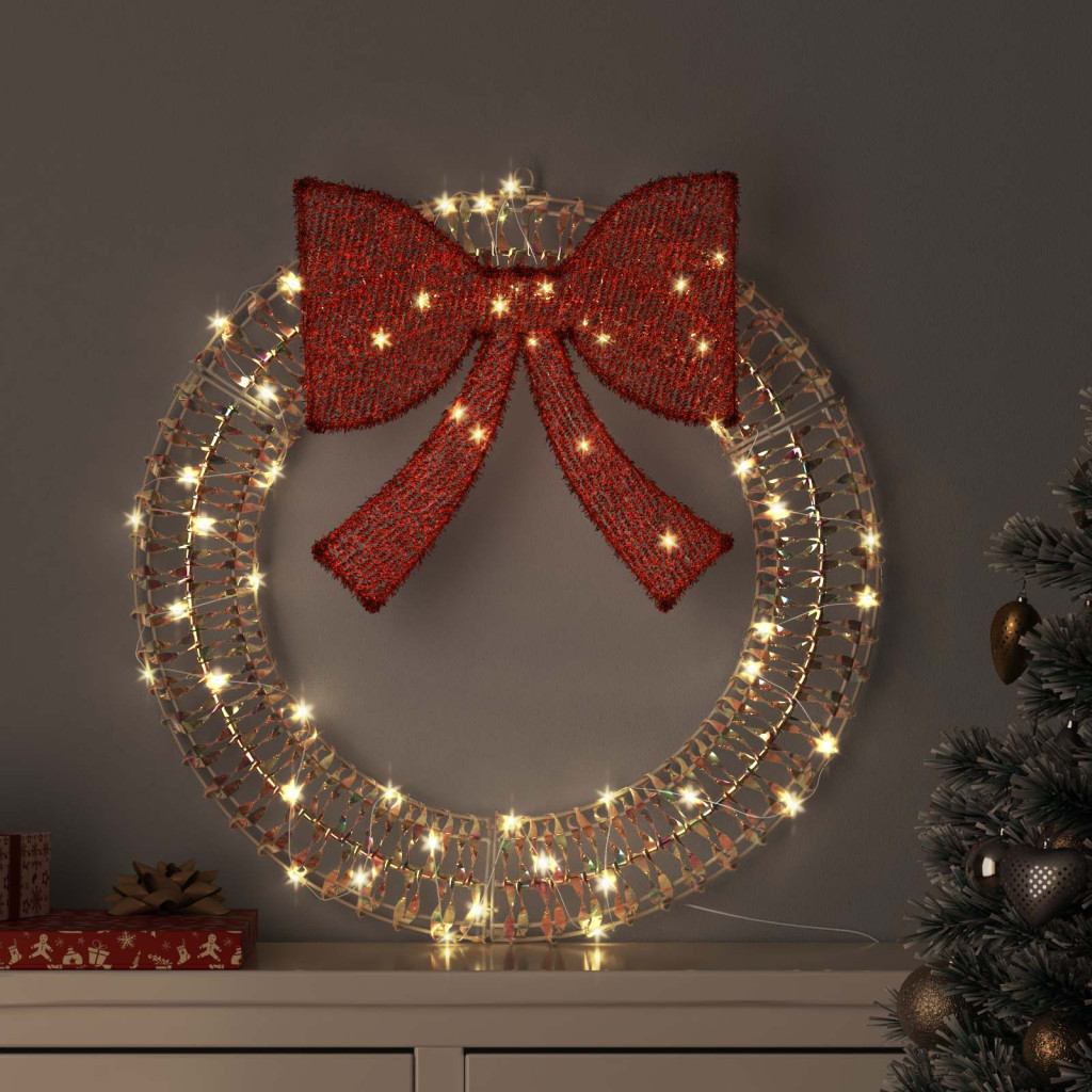 Koszorú Meleg fehér 75 x 75 x 8 cm PET 60 LED