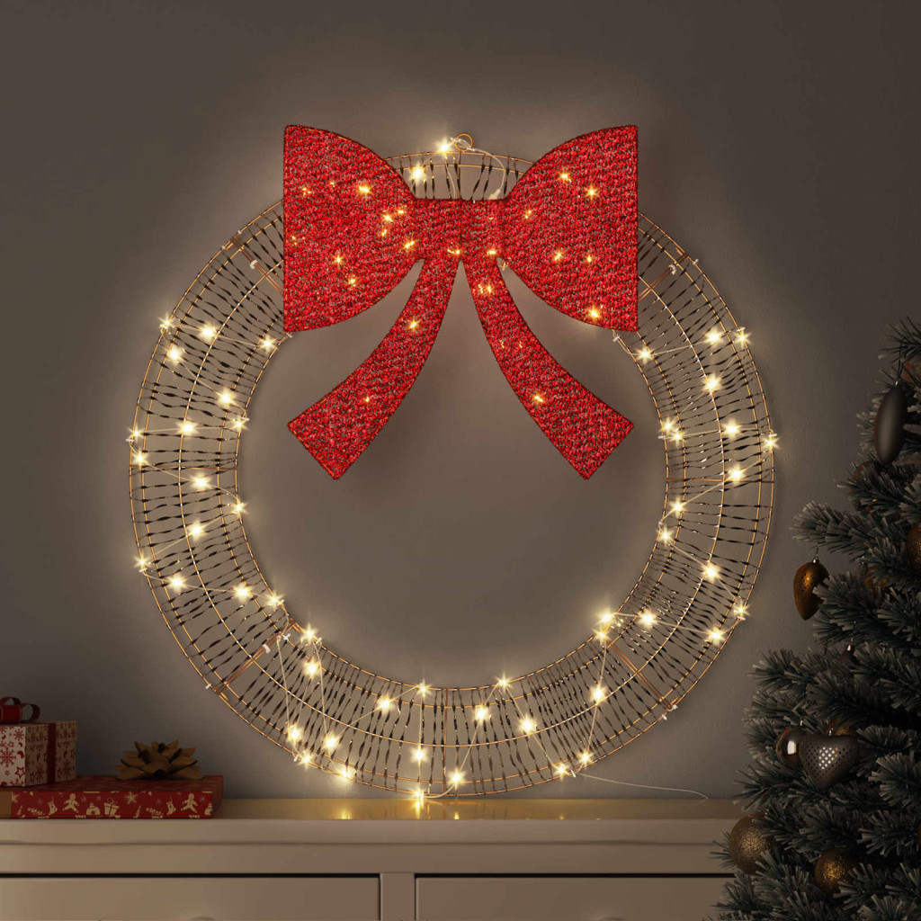 Koszorú Meleg fehér 75 x 75 x 8 cm PET 60 LED