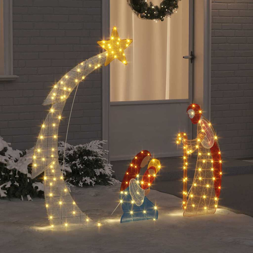 Világító betlehemi jelenet LED meleg fehér 149 x 32 x 127,5 cm poliészter