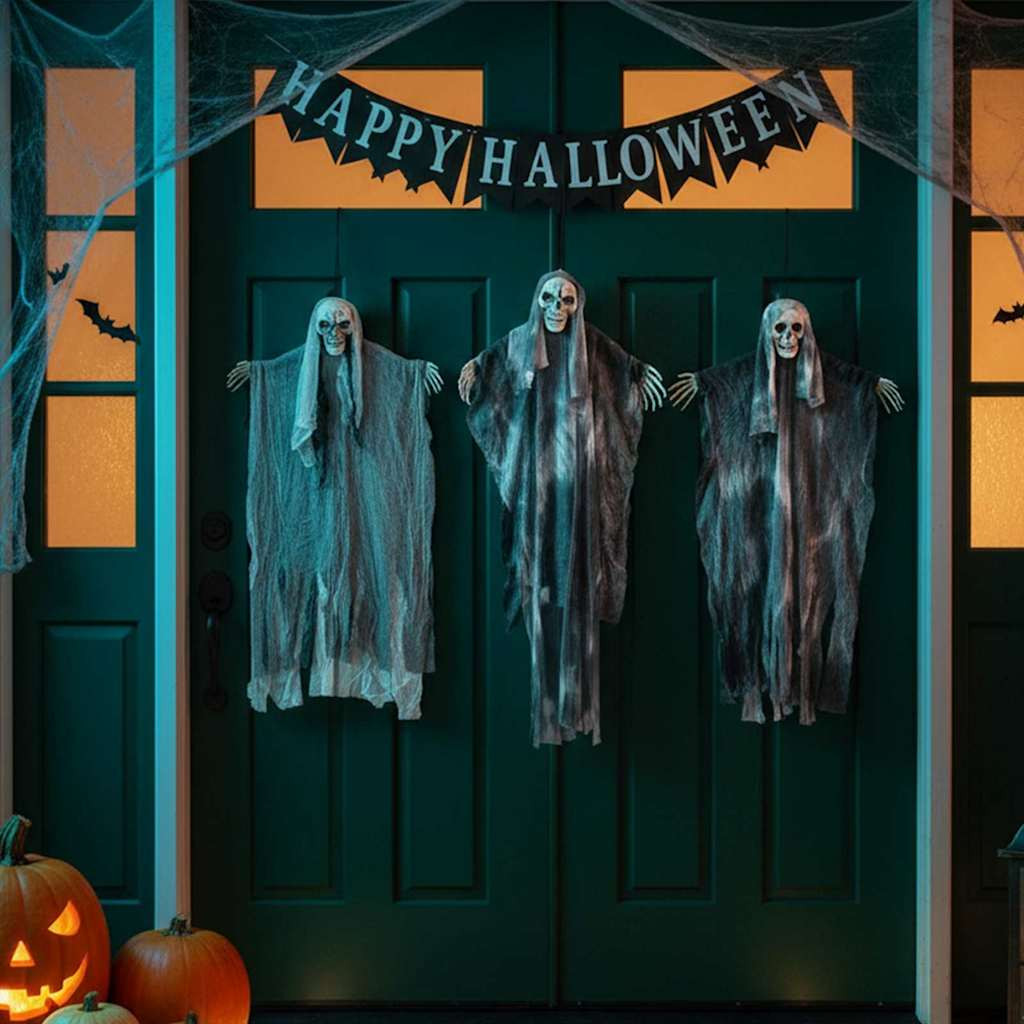 Halloween Függő Szellem 3 db Fekete 66 x 110 cm Poliészter