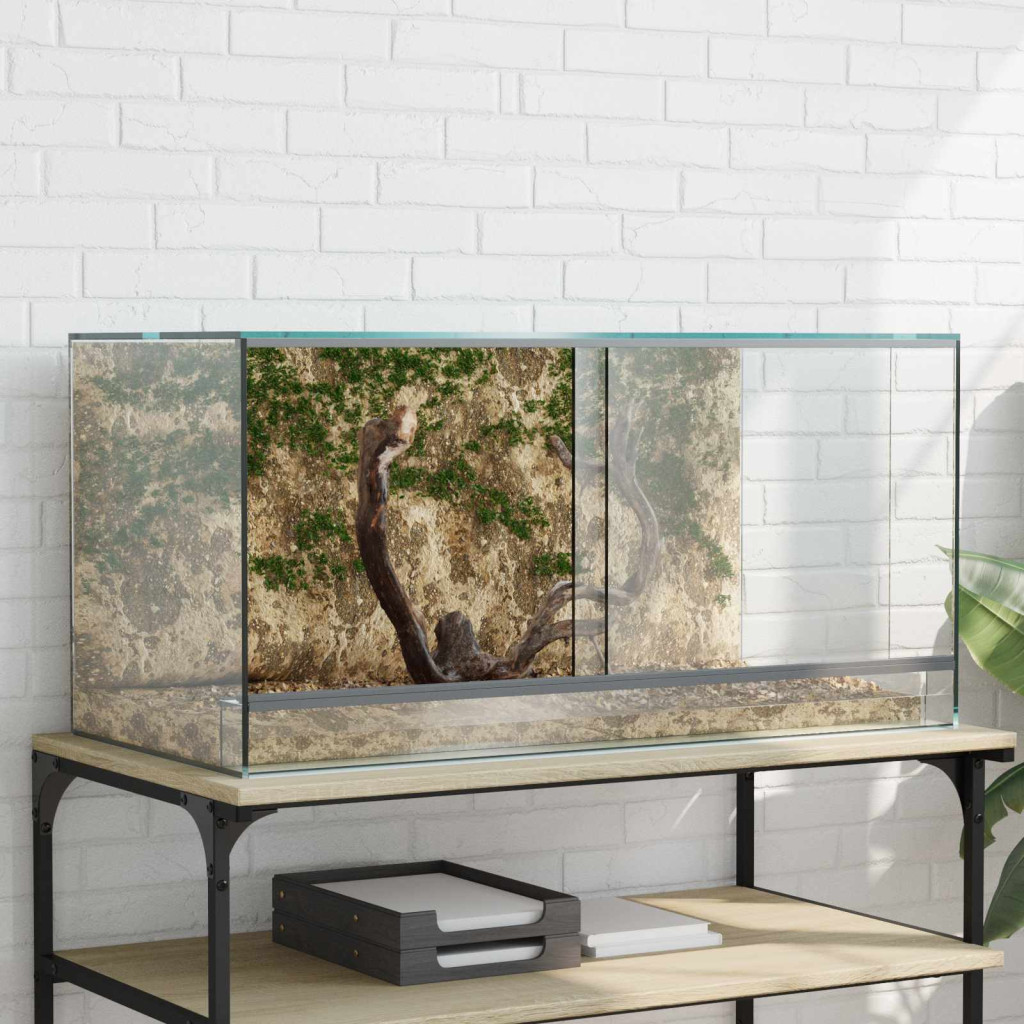 Terrárium tárolóval Átlátszó 80 x 40 x 40 cm Üveg