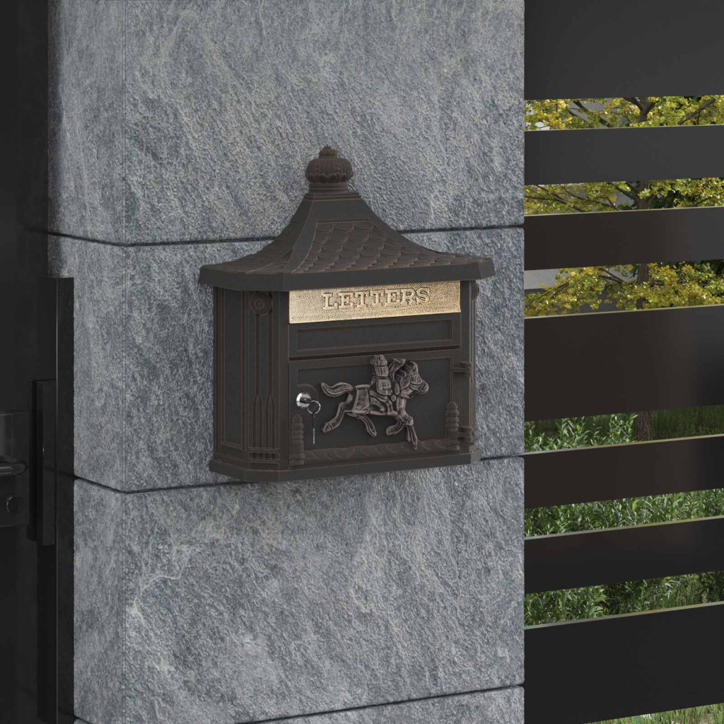 Fali Postafiók ajtóval Bronz 40,5 x 16 x 45 cm Öntött alumínium