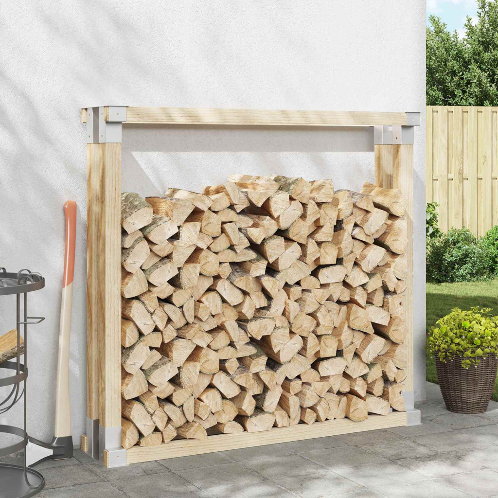 Tűzifa Halmozó Segéd 12 db Ezüst 34 x 10 x 15 cm Acél