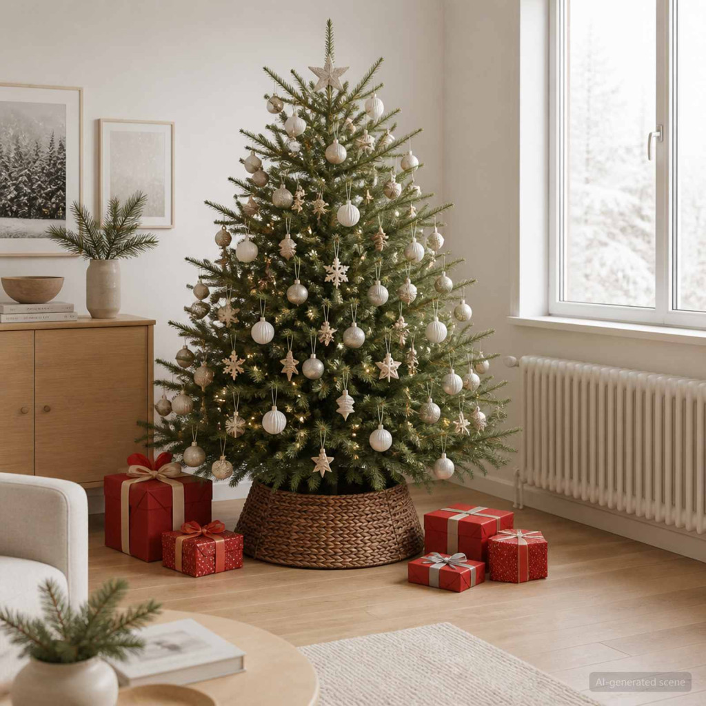 Karácsonyfakollekció Kerek Barna Ø 75 x 25 cm Vízi jácint
