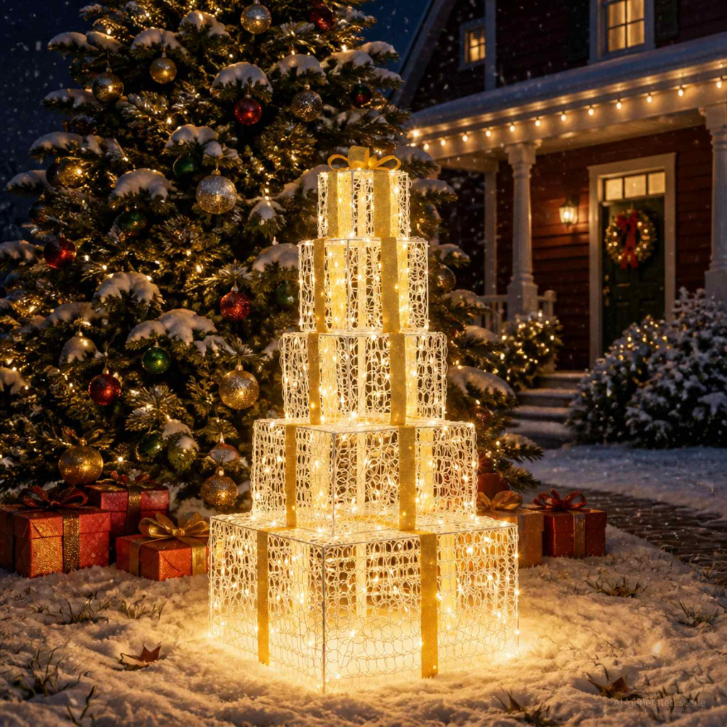 Karácsonyi LED-es világító ajándékdoboz-szett 250 LED