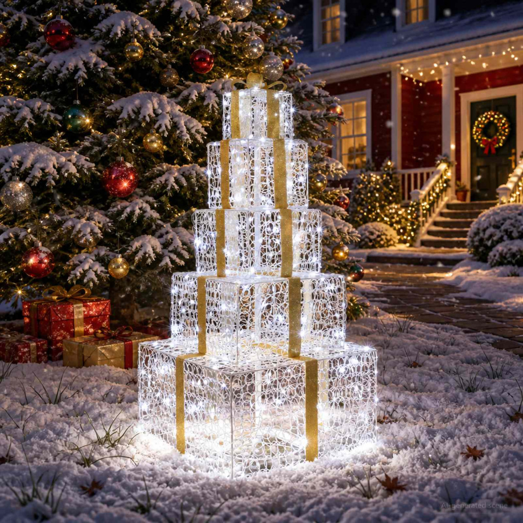 Karácsonyi LED-es világító ajándékdoboz-szett 250 LED