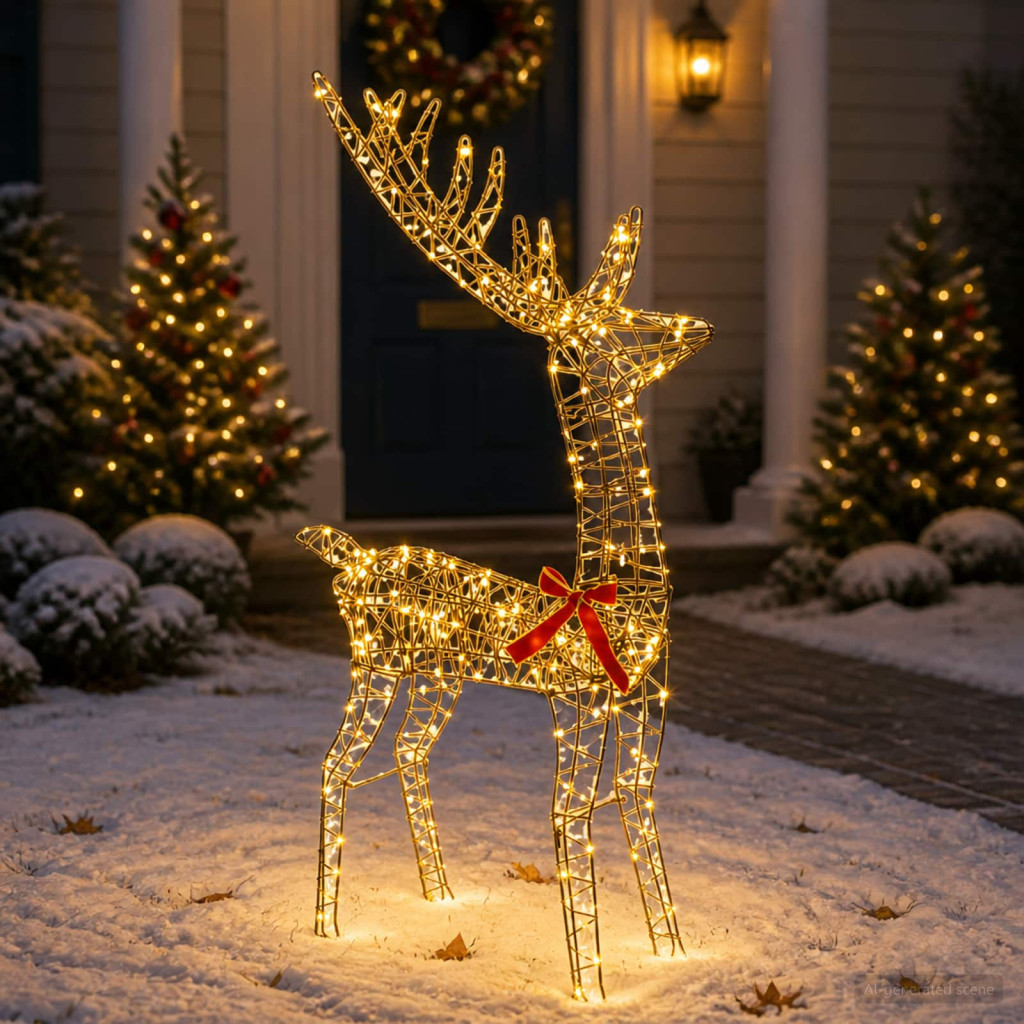 3D karácsonyi rénszarvas LOVIISA 300 LED Meleg fehér
