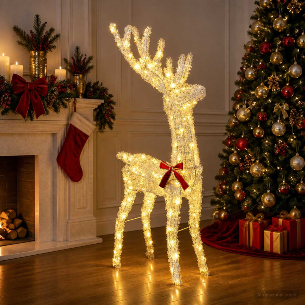 3D karácsonyi rénszarvas LOVIISA 140 LED Meleg fehér