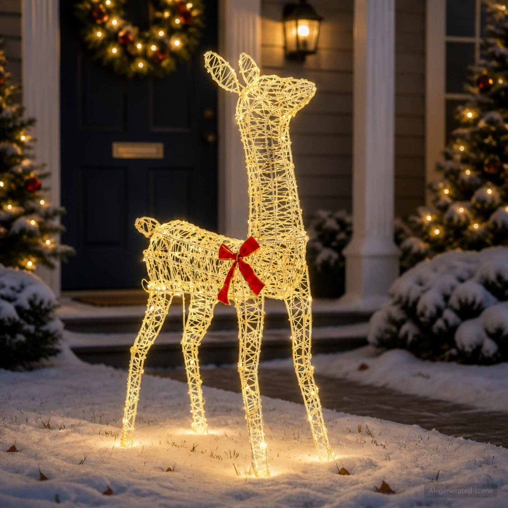 3D karácsonyi rénszarvas LOVIISA 110 LED Meleg fehér