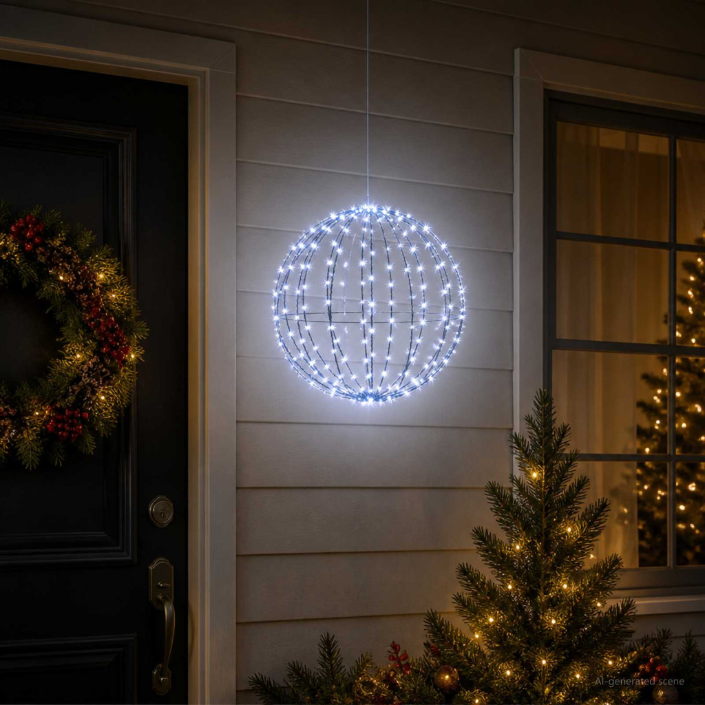 LED-es karácsonyi függődísz 96 LED kék átmérő 30 x 32 cm