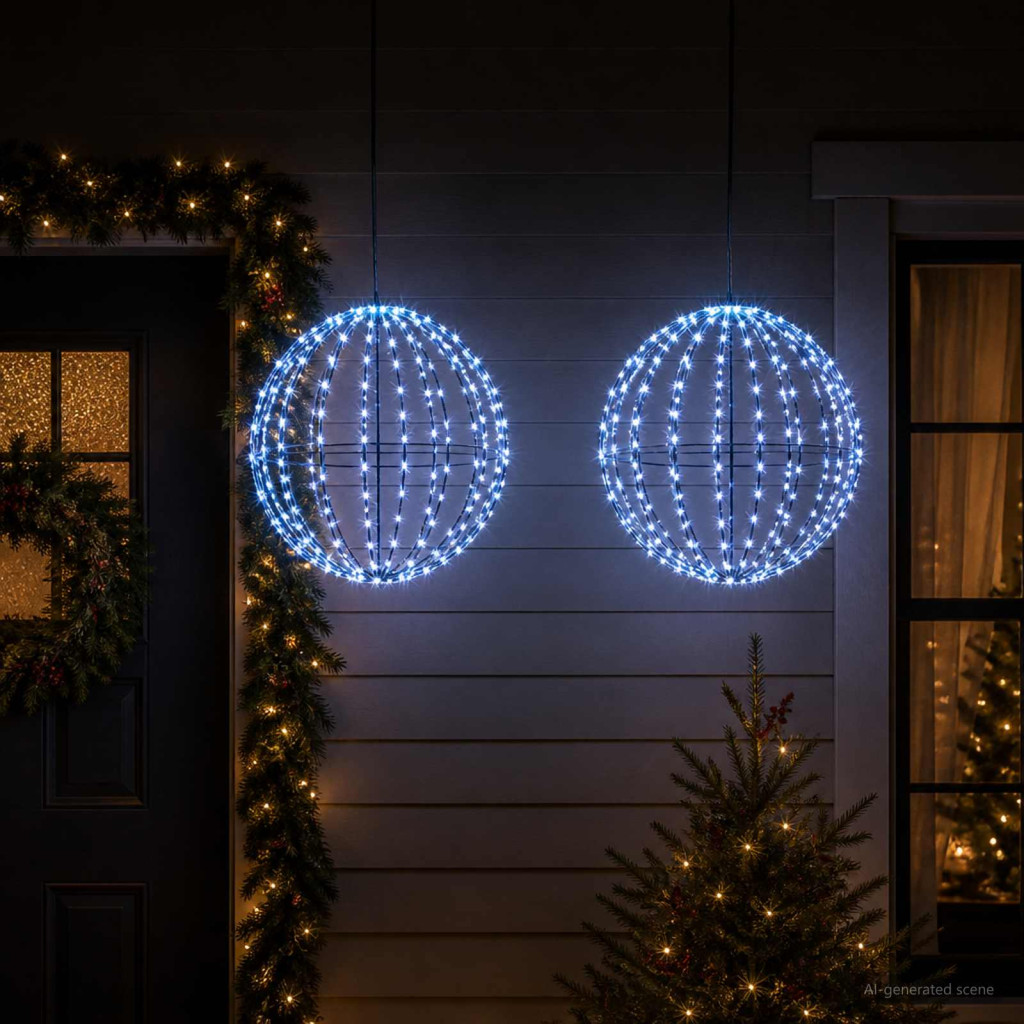 LED-es karácsonyi függődísz 2 db 192 LED kék