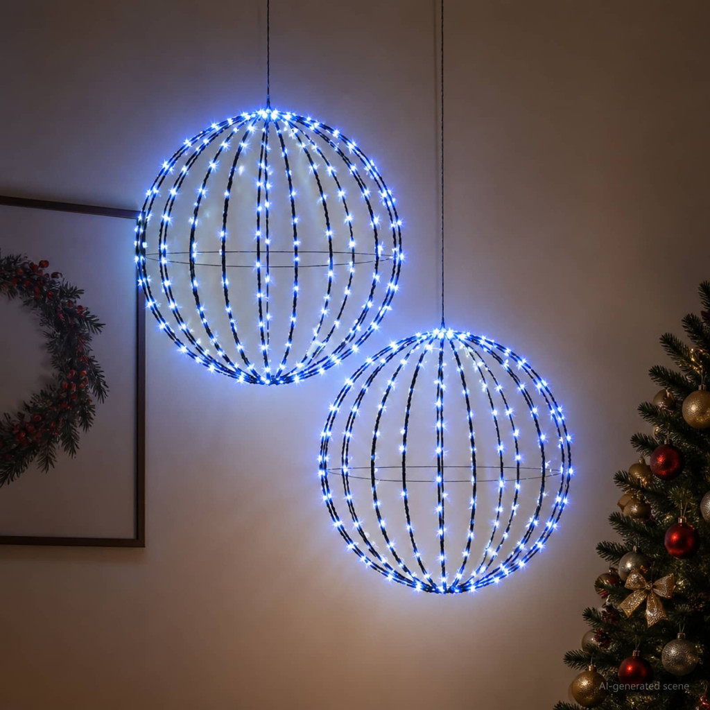 LED-es karácsonyi függődísz 2 db 384 LED kék