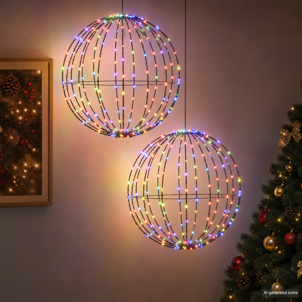 LED-es karácsonyi függődísz 2 db 384 LED RGB