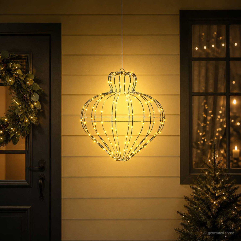 LED-es karácsonyi csillagdekoráció, 45 × 40 cm, fekete, 192 LED, meleg fehér