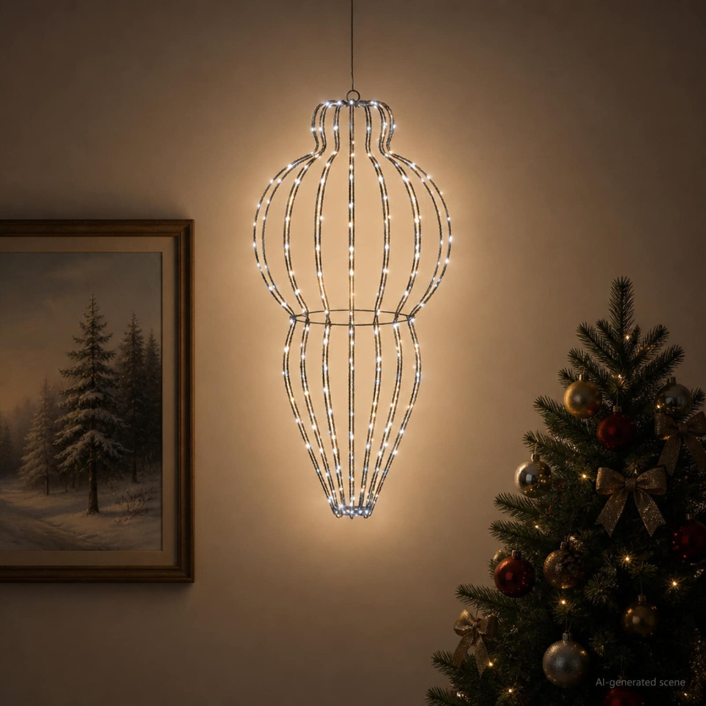 LED-es karácsonyi függődísz 320 LED hideg fehér