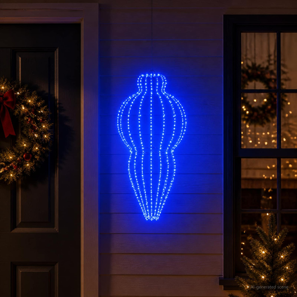 LED-es karácsonyi függődísz 320 LED kék átm. 40 x 75 cm