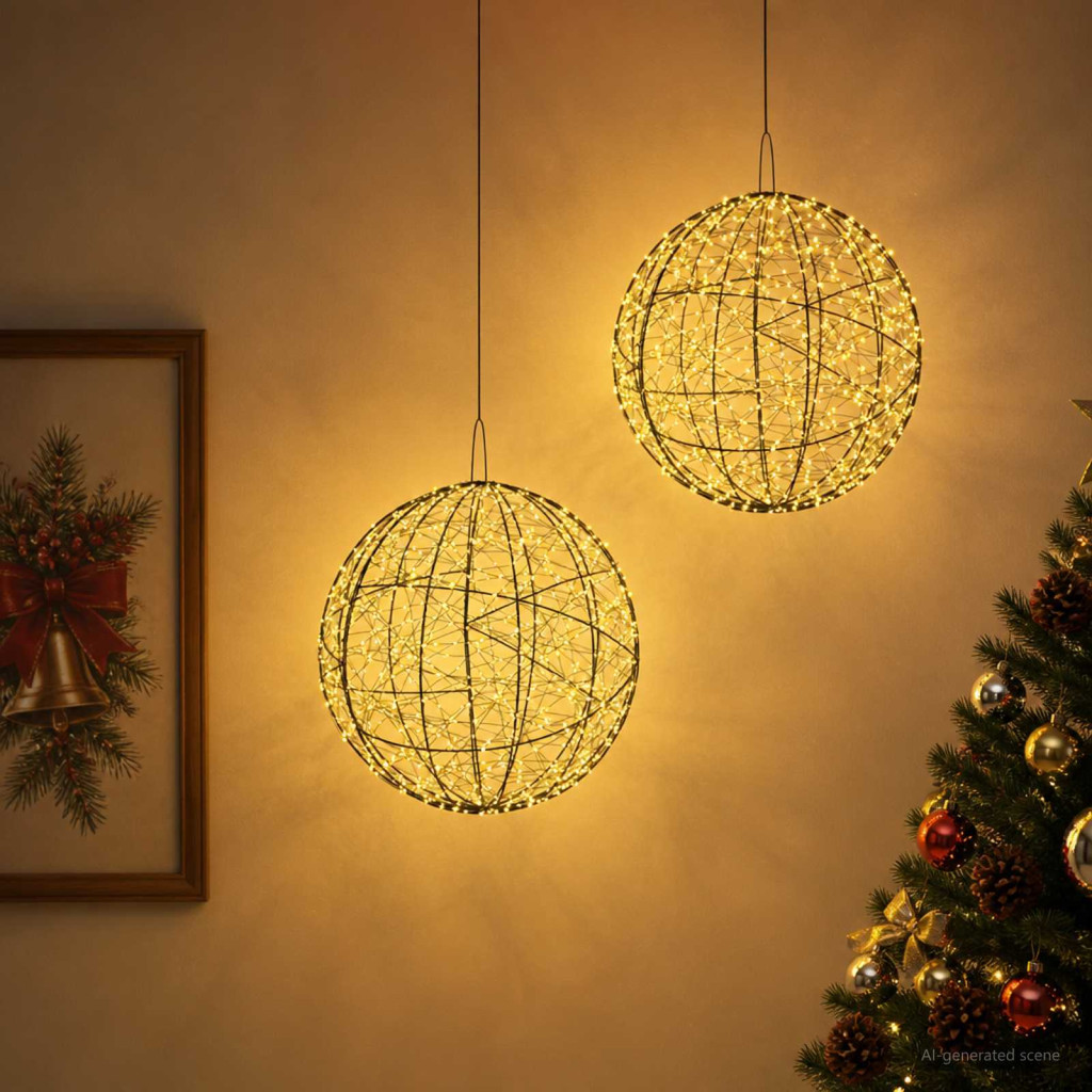 Karácsonyi csúcsdísz világítás 2 db 1900 LED Meleg fehér