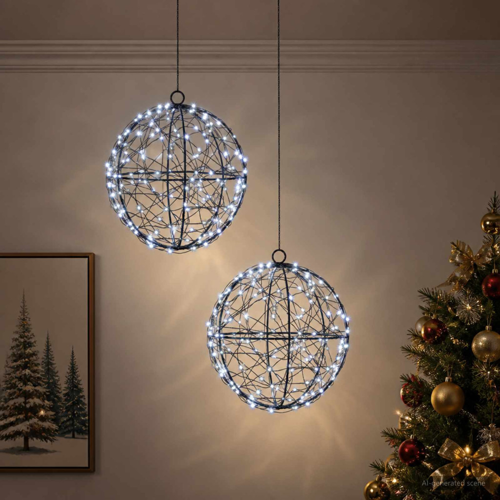 Karácsonyi csúcsdísz világítás 2 db 400 LED hideg fehér