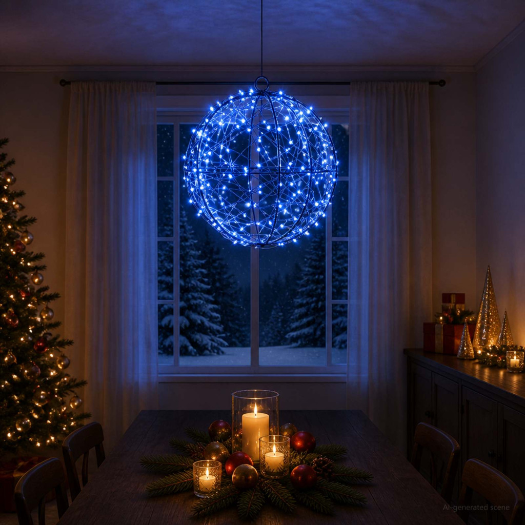 Karácsonyi csúcsdísz világítás 200 LED kék Átmérő 20 x 22 cm