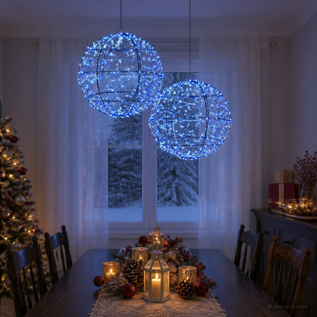 Karácsonyi csúcsdísz világítás 2 db 600 LED Kék